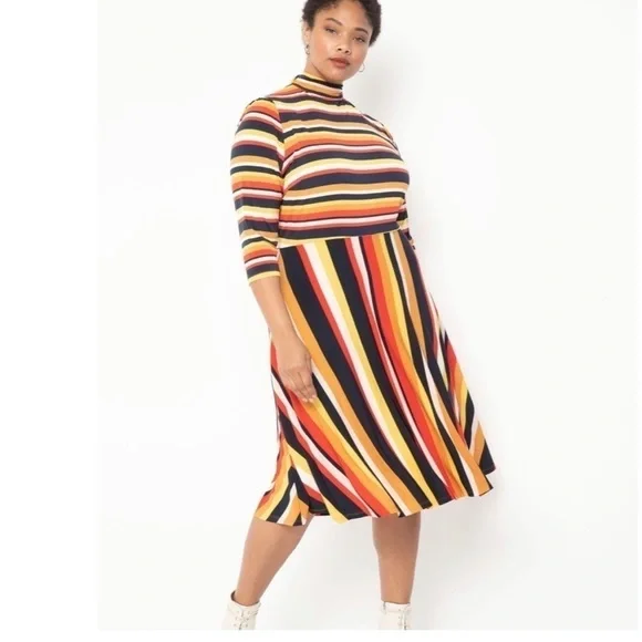 ELOQUII ELEMENTS Stripe Fit And Flare Dress size 20 - Picture 11 of 13